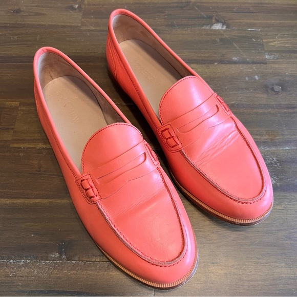J. Crew Shoes Jcrew Ryan Penny Loafers Slip On Shoes Coral Dress